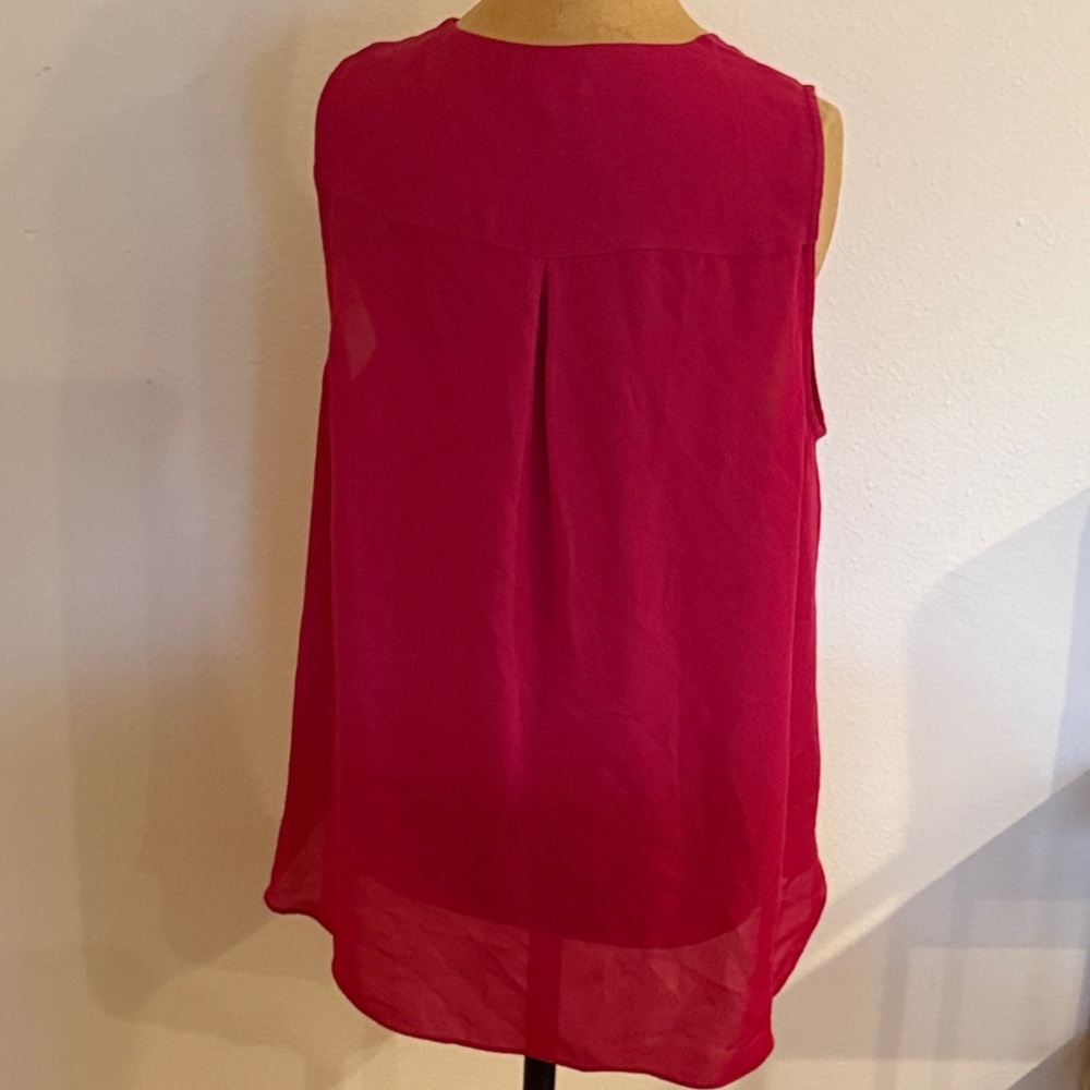 L’Agence sz L 100% silk Women's Sleeveless V-Neck tank Top Pink great condition - Picture 5 of 10